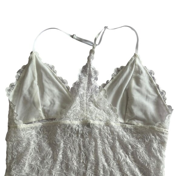AllSaints White Lace Erity Bodysuit Adjustable Straps Racerback Size 6 Snaps - Picture 8 of 9